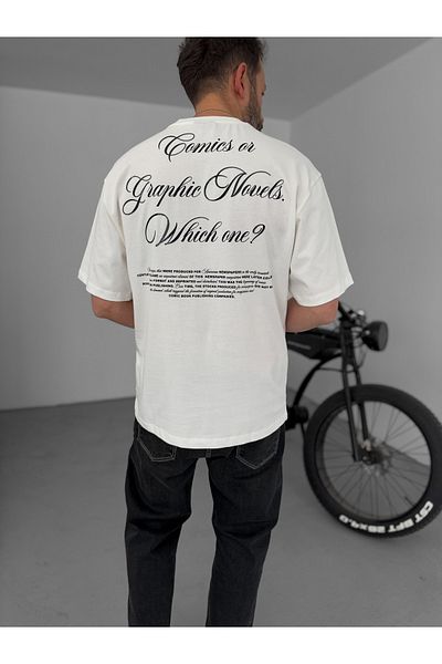 BYBASICMAN White Shiny Embossed T-Shirt Yp-5019