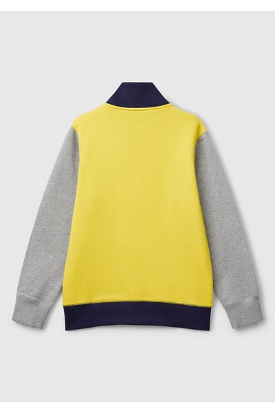 United Colors of Benetton Boy's Yellow Mix Logo Sweatshirt