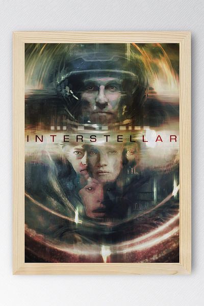 Saturn Interstellar Framed Painting - Interstellar Movie Poster Painting