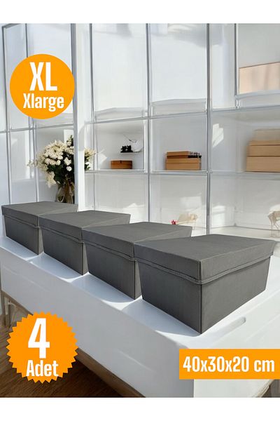 Balkan Room 4Pcs Clamshell Interior Organizer Box Multipurpose Storage Box Xlarge 40X30X20 cm