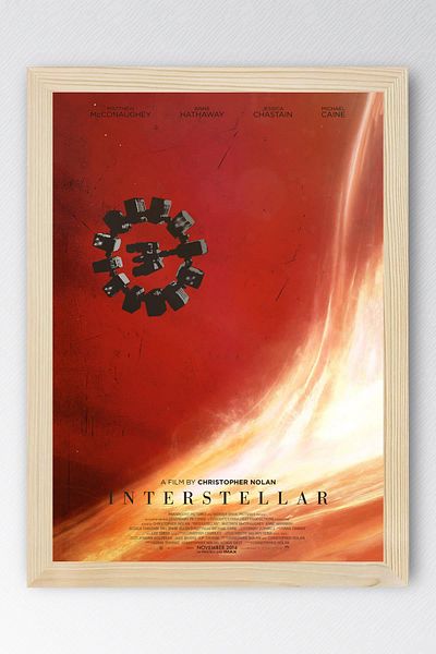 Saturn Interstellar Framed Painting - Interstellar Movie Poster Painting