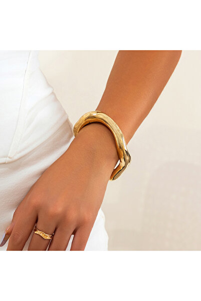 Choice Gold Color Exaggerated Chunky Open Cuff Bangles Heavy Metal Punk Goth ...
