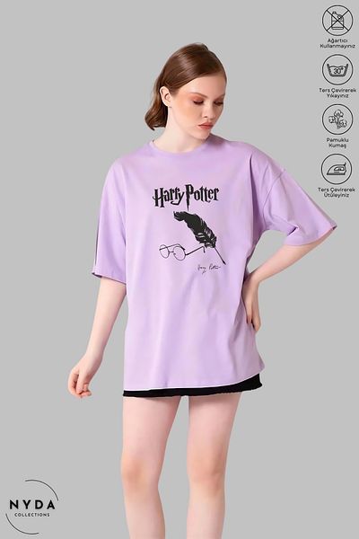 Nyda Collections Unisex Crew Neck Μπλουζάκι με κοντό μανίκι από βαμβακερό στάμπα Harry Potter
