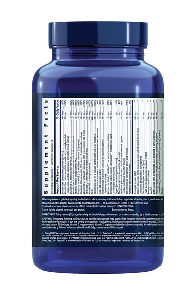 Life Extension High-Potency Mix™ Capsules: Vitamins C, B, D, E, Minerals, Fruit & Veg, Gluten-Free, 360 Caps