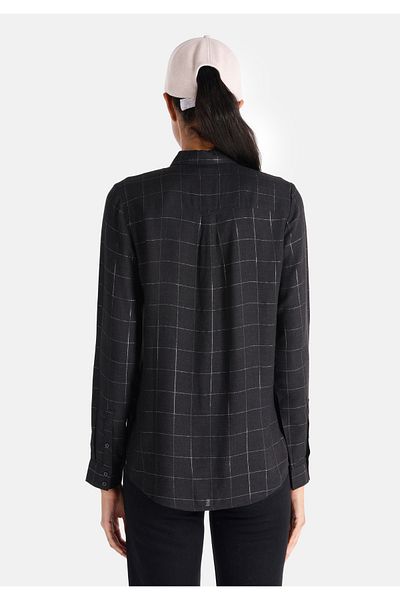 Colin's Cămașă Slim Fit Cămașă neagră cu mânecă lungă pentru femei