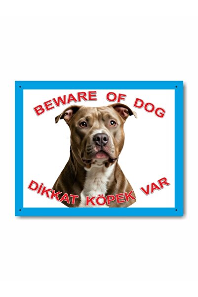 Pitbull Dikkat Köpek Var Levhası Beware of Dog