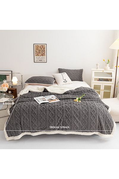 sharpdo Coral Flannel Thickened Lambswool Blanket Sofa Blanket 180*200CM