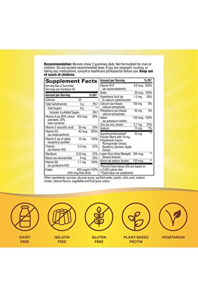 Nature's Way Alive! Women's 50+ Daily Gummy Multivitamins, Heart, Brain & Bone Support, Mixed Berry, 130 Gummies