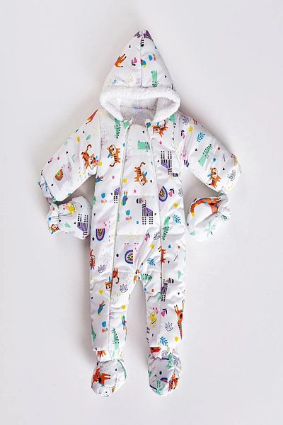 DeKuBaby New Season Little Tiger and Zebra Patterned Fur Baby Cosmonaut Jumpsuit with Removable Booties