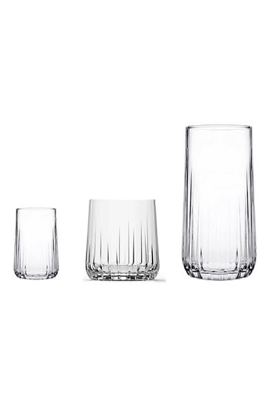 Paşabahçe Nova Su - Soft Drink - Coffee Side Glass Set - 18 Piece Set