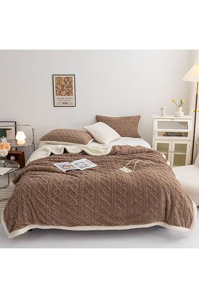 sharpdo Coral Flannel Thickened Lambswool Blanket Sofa Blanket 180*200CM