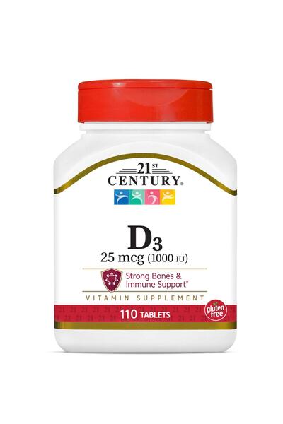 21st Century D 1000 iu Tablets, 110-Count (Pack of 3)