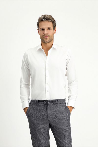 Kiğılı Long Sleeve Slim Fit Slim Fit Classic Cotton Shirt
