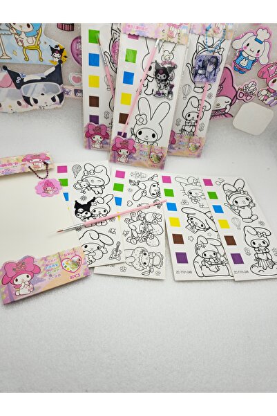 Meyra Accessories sanrio kawaii sulu boyama posterleri fırçalı anahtarlıklı s...