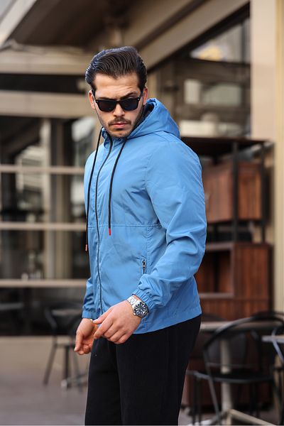 ÖNDER MODA Ανδρικό αδιάβροχο και αντιανεμικό αδιάβροχο με επένδυση με κουκούλα και τσέπες