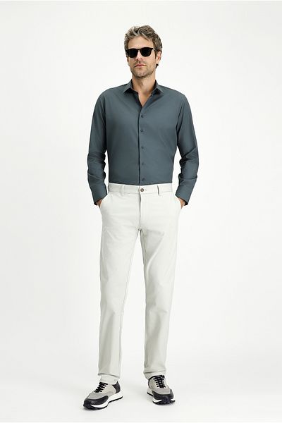 Kiğılı Long Sleeve Slim Fit Slim Fit Cotton Classic Shirt