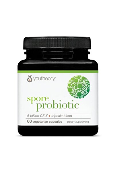 Youtheory Spore Probiotic - 6B CFU - Digestive Aid - Acid Resistant - Dairy/Gluten/Soy Free - 60 Caps