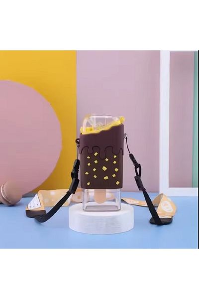 hediyeconcepti 300ml Cute Ice Cream Bottle Square Watermelon Cup Portable Leakproof
