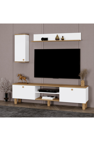 Kalender Dekor Şule Bohem Ayaklı Kapaklı Tv Ünitesi Tv Sehpası 180 cm.