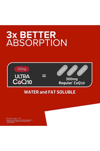 Qunol CoQ10 100mg Softgels, 3x Better Absorption, Heart Health & Energy, 120 Count (4 Month Supply)