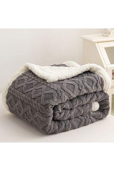 sharpdo Coral Flannel Thickened Lambswool Blanket Sofa Blanket 180*200CM