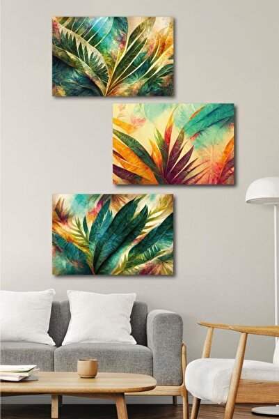 Victor Vallery 3'lü Set Orange Blossom Kanvas Tablo