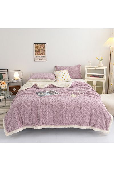 sharpdo Coral Flannel Thickened Lambswool Blanket Sofa Blanket 180*200CM