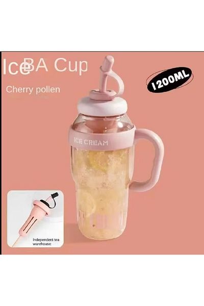 hediyeconcepti 1200ml Large Capacity Cartoon No Odor Ice Bullies Ice Cream Soft Drink Flask