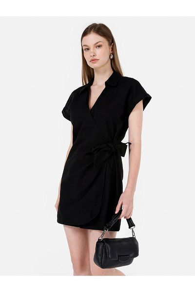 Colin's Normal Cut V-Neck Women's Black Jumpsuit