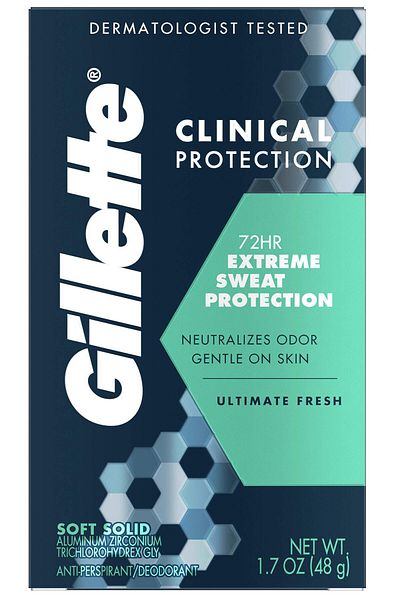 Gillette Clinical Anti-Perspirant Deodorant, Ultimate Fresh Advanced Solid 1.70 oz (Pack of 12)