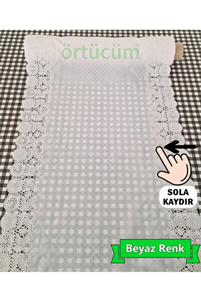 Örtücüm Pvc Dantel Dolap İçi Raf Örtüsü Beyaz Dantelli Buzdolabı Çekmece Kaymaz Mutfak Sehpa Çok Amaçlı Örtü