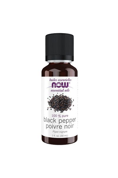 Now Foods NOW Black Pepper Essential Oil, 100% Pure, Vegan, 1-Ounce, Child Resistant Cap