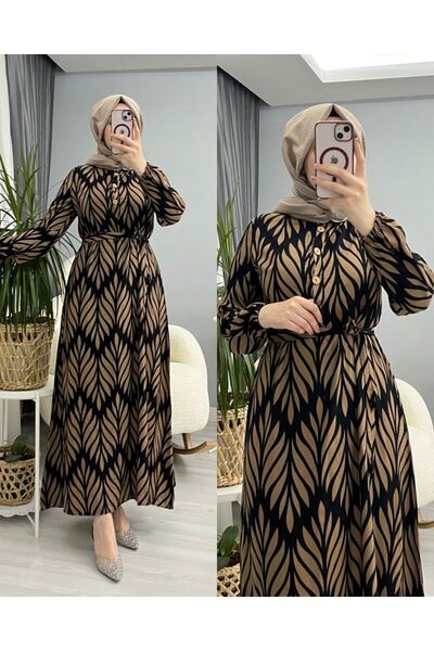 suphan tekstil Γυναικείο Ολόσωμο Φόρεμα Βισκόζης Τεσεττούρ