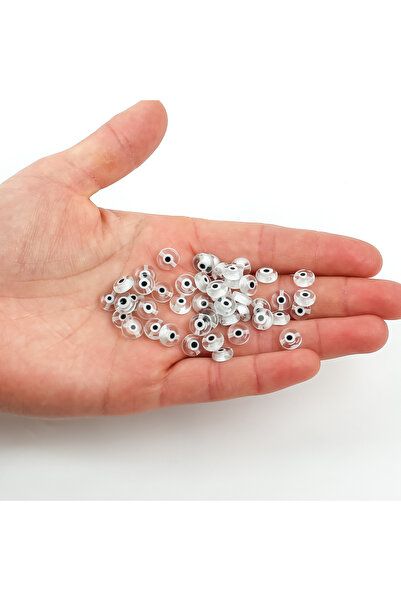 yfhobi 5 Adet - 8 mm Yassı Cam Nazar Takı Aparatı, Şeffaf Renk Nazar Boncuğu ...