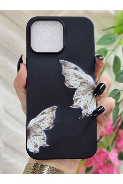 Magic Ring Iphone 16 PROMAX Uyumlu Kelebek Baskılı İçi Kadife Lansman Telefon...