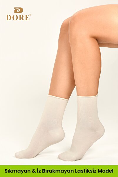 Dore Original Women's 2 Pairs Premium Natural Bamboo Soft Ultra Comfort Model Elasticless Seamless Socket Socks
