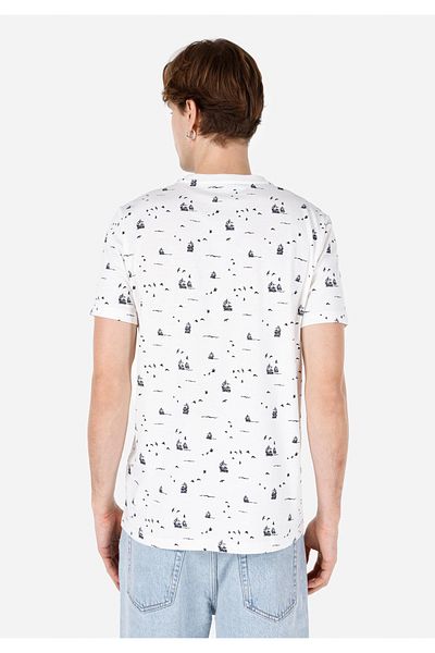 Colin's Tricou cu mânecă scurtă pentru bărbați, alb, imprimat cu decolteu normal, Cl 1067698