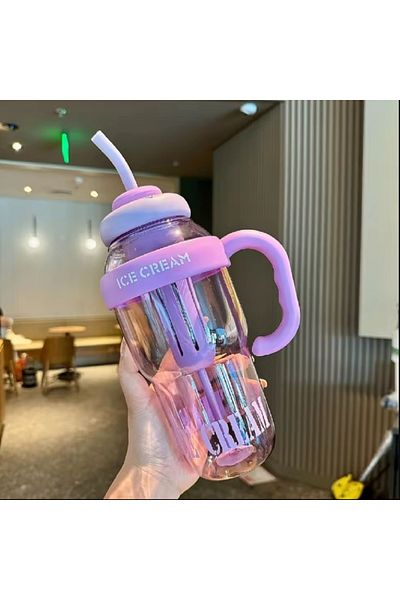 hediyeconcepti 1200ml Large Capacity Cartoon No Odor Ice Bullies Ice Cream Soft Drink Flask