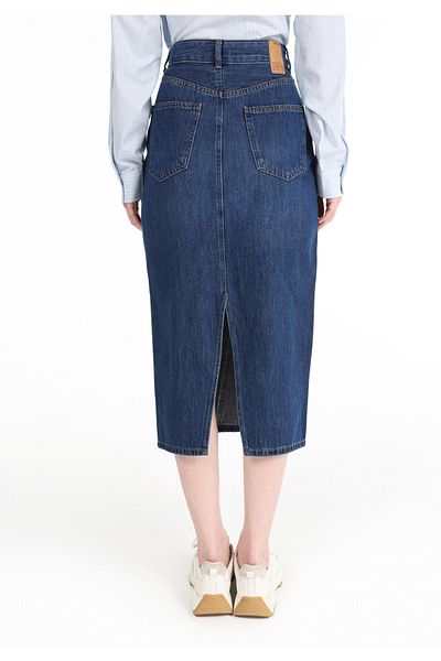 Colin's Fusta albastră pentru femei, slim fit, cu fermoar