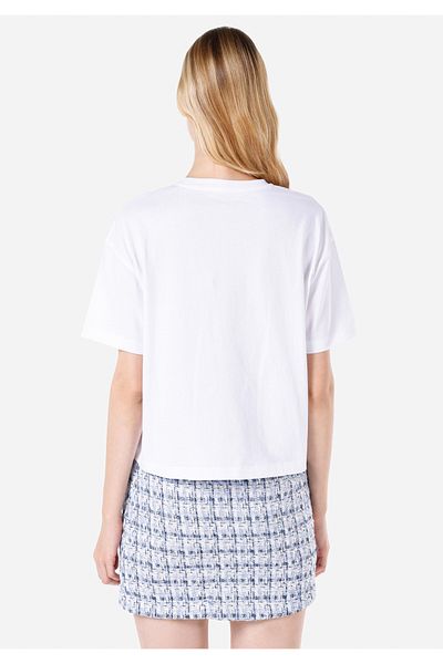 Colin's Tricou alb de damă cu mânecă scurtă