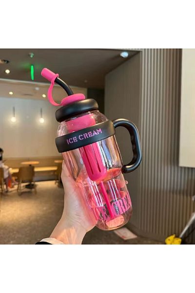 hediyeconcepti 1200ml Large Capacity Cartoon No Odor Ice Bullies Ice Cream Soft Drink Flask