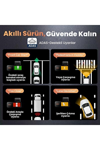 +360 Botslab G980h Pro Adas Ön 4k Uhd Arka 2k Qhd 170° Geniş Açı Gps Wifi Araç Içi Kamera Park Kiti