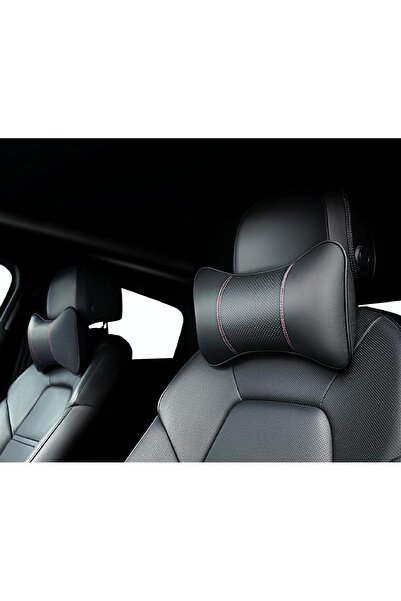 2pcs Ultra Luxury Leather Car Neck Pillow