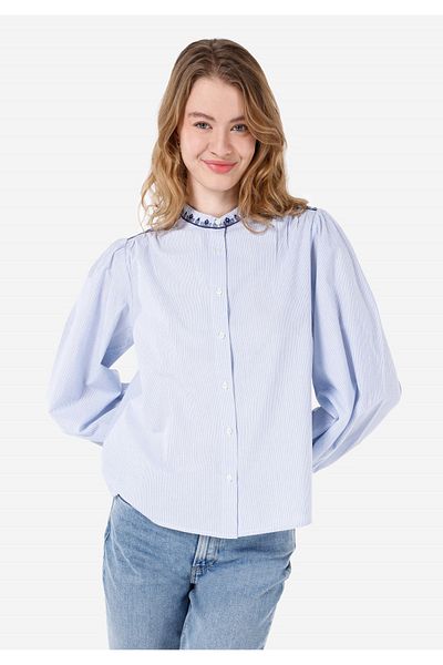 Colin's Regular Fit Judge Collar Women's Blue Long Sleeve Shirt