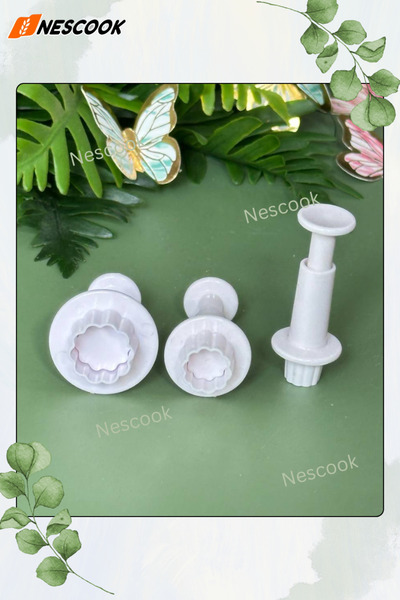 Neskuk 3 قطع من قواطع الحلوى على شكل زهور صغيرة، أدوات تزيين الكعك والبسكويت ...