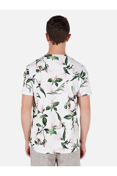 Colin's Regular Fit Crew Neck Printed Pink Men's Short Sleeve T-Shirt