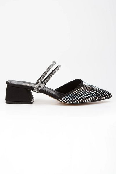 MFT AYAKKABI Women's Pointed Toe Ankle Adjustable Stone Patterned Shoes