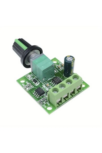 FANO DC Motor Hız Kontrol Cihazı 1803BK - Ayarlanabilir Düğmeli Düşük Voltaj Sürücü, 2A Çıkış