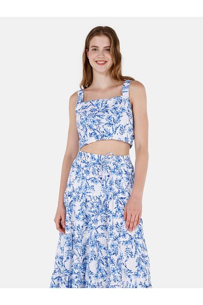 Colin's Cămașă albă fără mâneci pentru femei, cu guler pătrat, slim fit