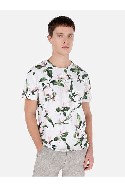Colin's Regular Fit Crew Neck Printed Pink Men's Short Sleeve T-Shirt